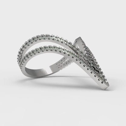 0.525 cttw Blue Moissanite Statement Engagement Ring - Solid Gold (Round Cut,1.0mm)