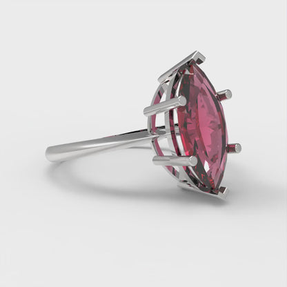 2.5 cttw Natural Garnet Solitaire  Engagement Ring - Solid Gold (Marquise Cut ,13x6.5mm)