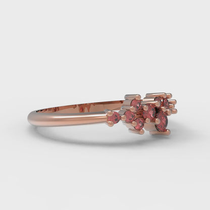 0.17 cttw Simulated Ruby Round Cut Rose Gold Eternity Wedding Band