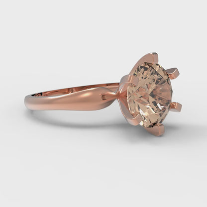 2.5 cttw Yellow Moissanite Solitaire  Engagement Ring - Solid Gold (Round Cut,8.5mm)