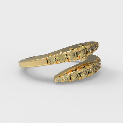 0.235 cttw Simulated Yellow Diamond Round Cut Yellow Gold Eternity Wedding Band