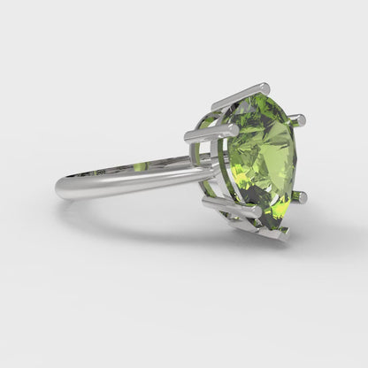 2 cttw Natural Peridot Solitaire  Engagement Ring - Solid Gold (Pear Cut,10x7mm)