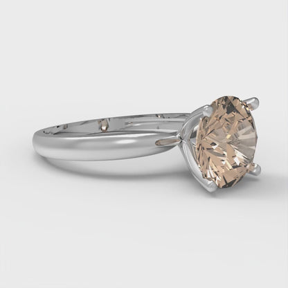 2 cttw Yellow Moissanite Solitaire  Engagement Ring - Solid Gold (Round Cut,8.0mm)