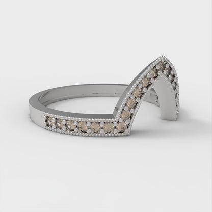 0.1875 cttw Yellow Moissanite Round Cut White Gold Eternity Wedding Band