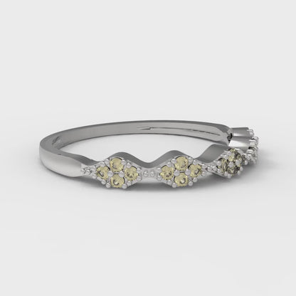 0.1 cttw Simulated Yellow Diamond Round Cut White Gold Eternity Wedding Band