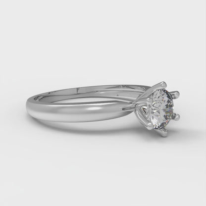 0.5 cttw Zirconia Simulated Diamond Solitaire  Engagement Ring - Solid Gold (VVS1, Round Cut,5.0mm)