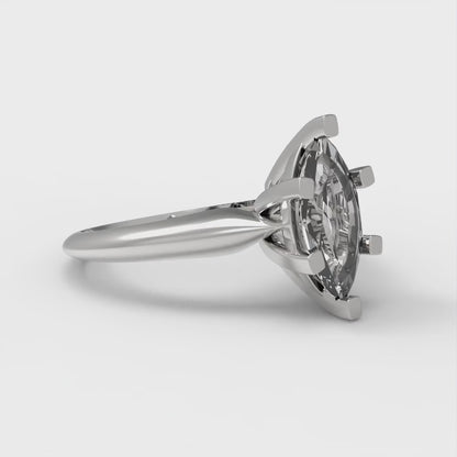 1 cttw Moissanite Solitaire  Engagement Ring - Solid White Gold  (VVS1, Marquise Cut,10x5mm)