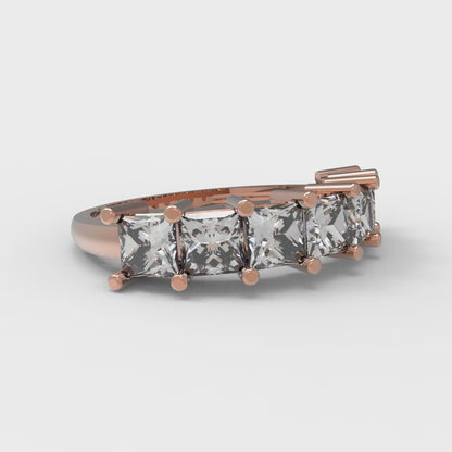 1.75 cttw White Sapphire Princess Cut Rose Gold Eternity Wedding Band