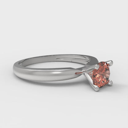 0.5 cttw Zirconia Simulated Red Diamond Solitaire  Engagement Ring - Solid Gold (VVS1, Round Cut,5.0mm)