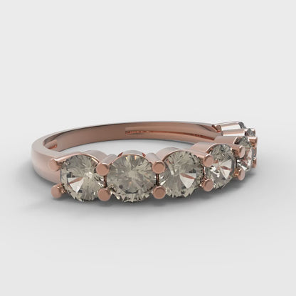 1.19 cttw Natural Morganite Round Cut Rose Gold Eternity Wedding Band