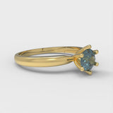 0.5 ct Brilliant Round Cut Natural London Blue Topaz Stone Yellow Gold Solitaire Ring