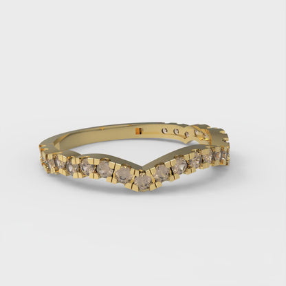0.36 cttw Yellow Moissanite Round Cut Yellow Gold Eternity Wedding Band