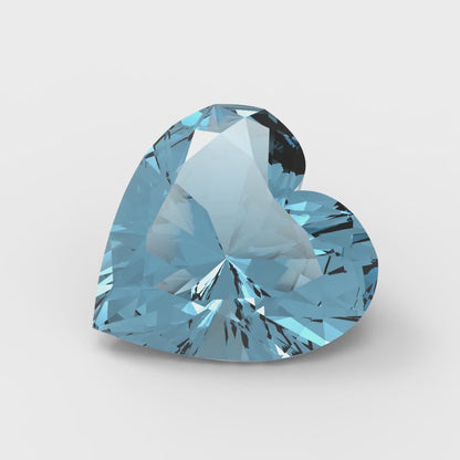 0.5 to 2 ct Heart Cut VVS1 Simulated Blue Aquamarine March Birthstone