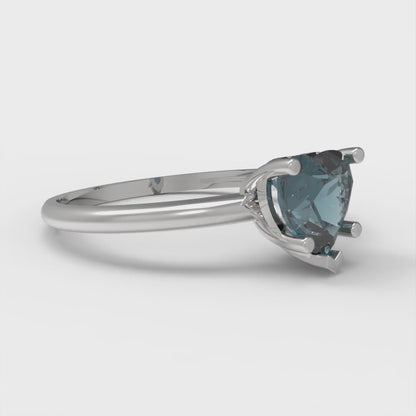 1.25 cttw Natural London Blue Topaz Solitaire  Engagement Ring - Solid Gold (Heart Cut,7.0mm)