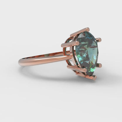 2 cttw Blue Moissanite Solitaire  Engagement Ring - Solid Gold (Pear Cut,10x7mm)