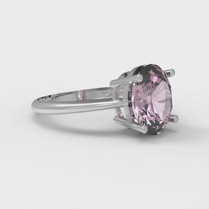 2 cttw Zirconia Simulated Pink Diamond Solitaire  Engagement Ring - Solid Gold (VVS1, Oval Cut,9x7mm)