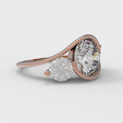 3.5 cttw Certified Moissanite Three-Stone Engagement Ring - Solid Gold (VVS1, D-F,Round Cut,8.0mm)