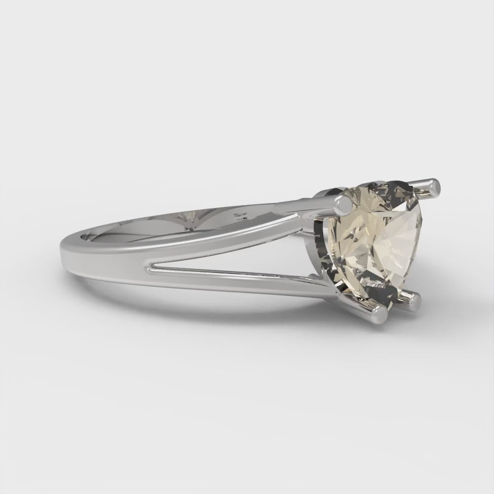 1 cttw Natural Morganite Solitaire  Engagement Ring - Solid Gold (Heart Cut,6.5mm)