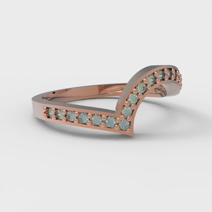 0.165 cttw Blue Moissanite Round Cut Rose Gold Eternity Wedding Band