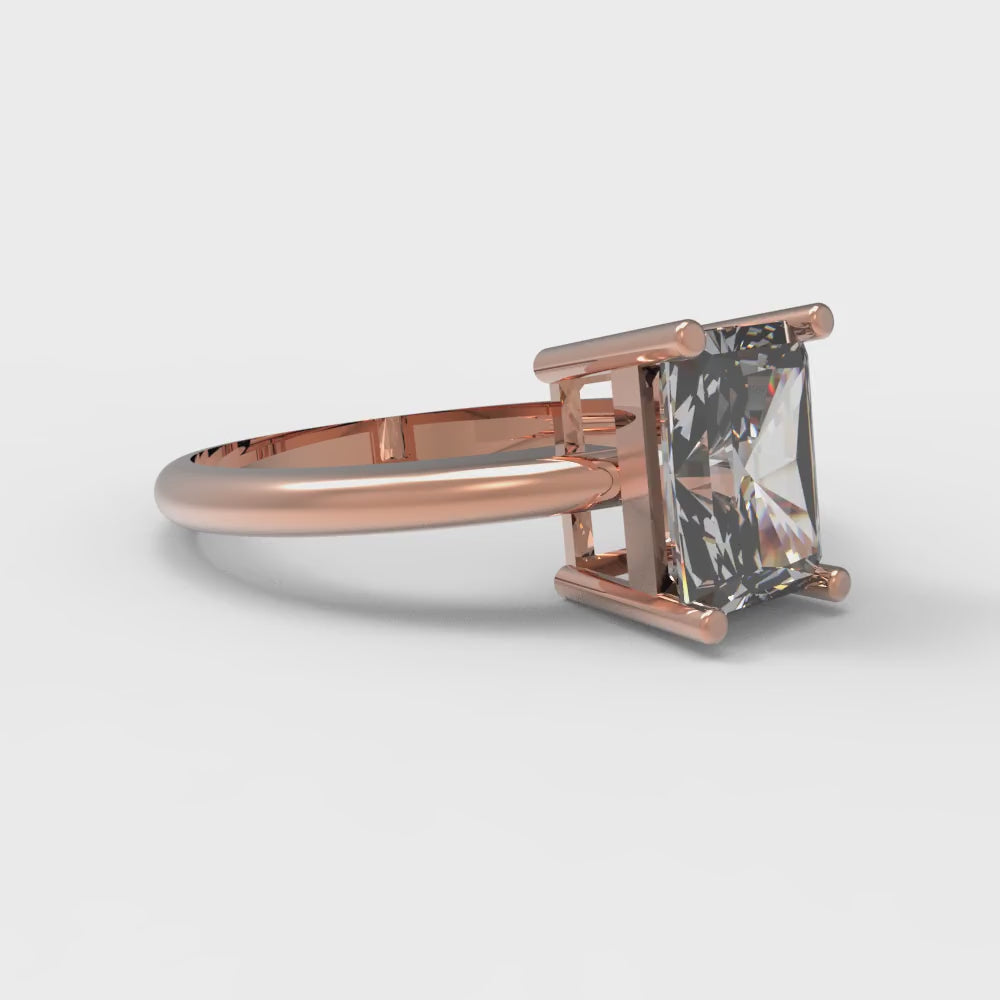 1.75 cttw Zirconia Simulated Diamond Solitaire  Engagement Ring - Solid Gold (VVS1, Radiant Cut,7.5x5.5mm)