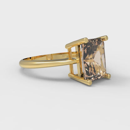 2.5 cttw Yellow Moissanite Solitaire  Engagement Ring - Solid Gold (Radiant Cut,8.5x6.5mm)