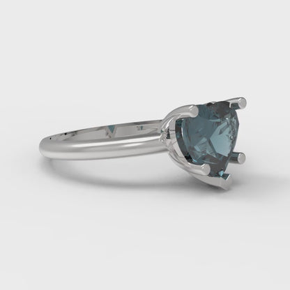 2 cttw Natural London Blue Topaz Solitaire  Engagement Ring - Solid Gold (Heart Cut,8mm)