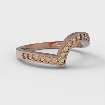 0.165 cttw Simulated Yellow Diamond Round Cut Rose Gold Eternity Wedding Band