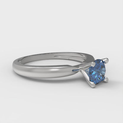 0.5 cttw Simulated Tanzanite Solitaire  Engagement Ring - Solid Gold (Round Cut,5.0mm)