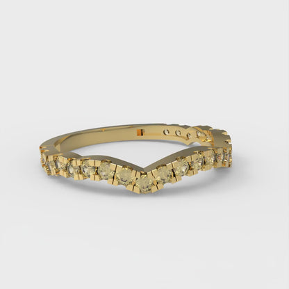 0.36 cttw Simulated Yellow Diamond Round Cut Yellow Gold Eternity Wedding Band
