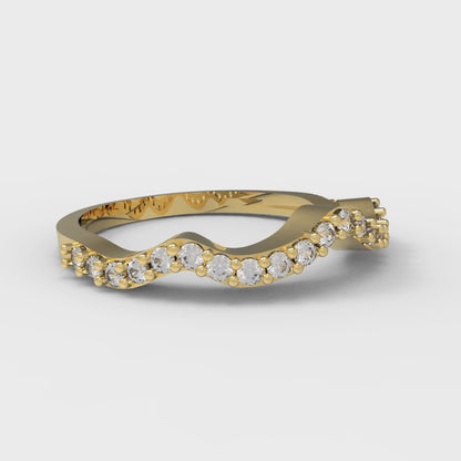 0.23 cttw White Sapphire Round Cut Yellow Gold Eternity Wedding Band