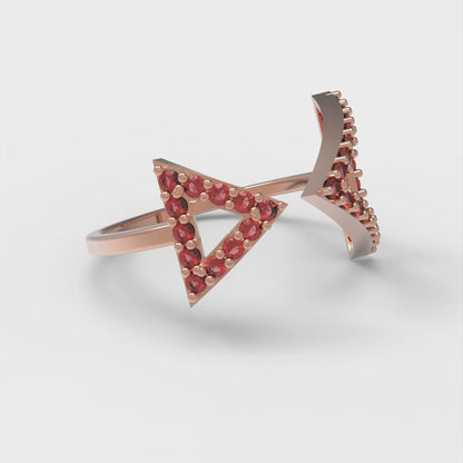 0.2475 cttw Natural Garnet Statement Engagement Ring - Solid Gold (Round Cut,1.2mm)