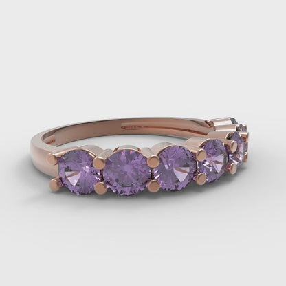 1.19 cttw Simulated Alexandrite Round Cut Rose Gold Eternity Wedding Band