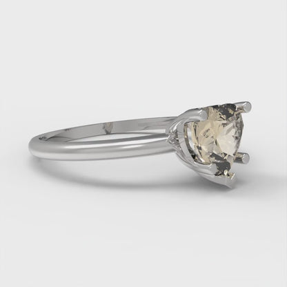 1.25 cttw Natural Morganite Solitaire  Engagement Ring - Solid Gold (Heart Cut,7.0mm)