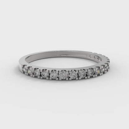 0.285 cttw Moissanite Round Cut White Gold Eternity Wedding Band