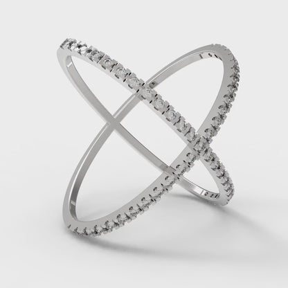 0.245 cttw White Sapphire Statement Engagement Ring - Solid White Gold (VVS1, Round Cut,1.0mm)