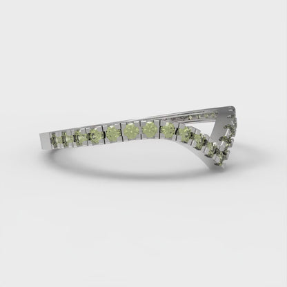 0.1725 cttw Natural Peridot Round Cut White Gold Eternity Wedding Band