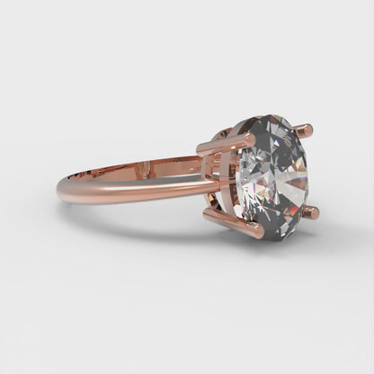 2 cttw Zirconia Simulated Diamond Solitaire  Engagement Ring - Solid Rose Gold (VVS1, Oval Cut,9x7mm)