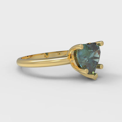 2 cttw Blue Moissanite Solitaire  Engagement Ring - Solid Gold (Heart Cut,8mm)