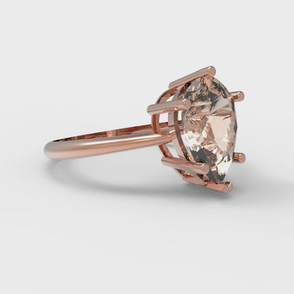 2 cttw Yellow Moissanite Solitaire  Engagement Ring - Solid Gold (Pear Cut,10x7mm)