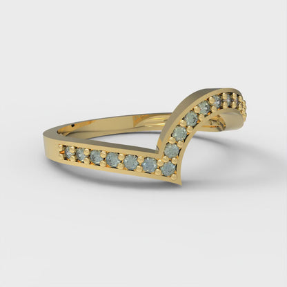 0.165 cttw Blue Moissanite Round Cut Yellow Gold Eternity Wedding Band