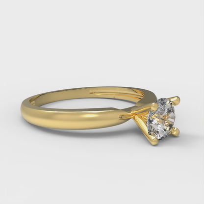 0.5 cttw Zirconia Simulated Diamond Solitaire  Engagement Ring - Solid Gold (VVS1, Round Cut,5.0mm)