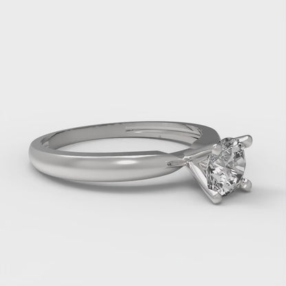 0.5 cttw Certified Moissanite Solitaire  Engagement Ring - Solid Gold (VVS1, D-F,Round Cut,5.0mm)