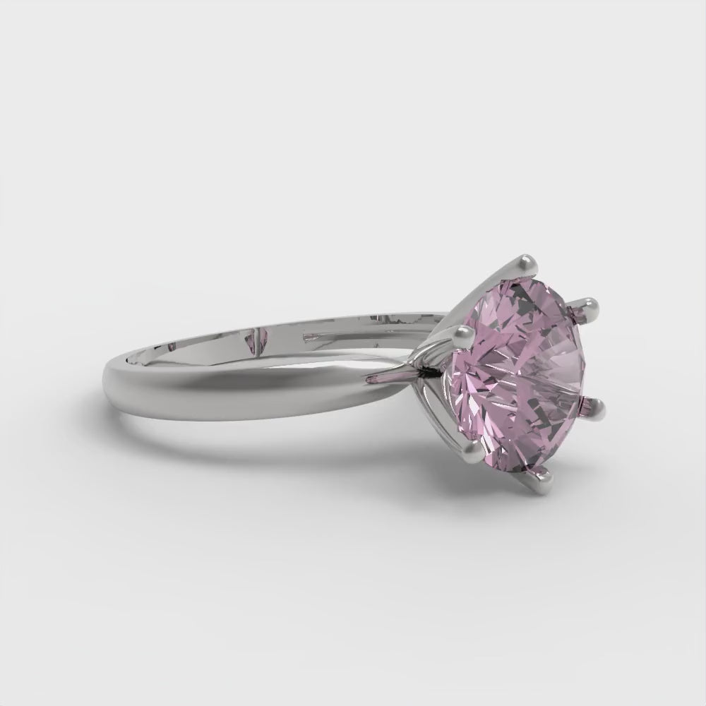 2 cttw Zirconia Simulated Pink Diamond Solitaire  Engagement Ring - Solid Gold (VVS1, Round Cut,8.0mm)