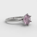 2 ct Brilliant Round Cut Pink Simulated Diamond Stone White Gold Solitaire Ring