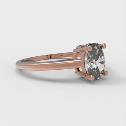 1 cttw Certified Moissanite Solitaire  Engagement Ring - Solid Gold (VVS1, D-F,Oval Cut,7x5mm)