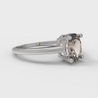 1 cttw Yellow Moissanite Solitaire  Engagement Ring - Solid Gold (Oval Cut,7x5mm)