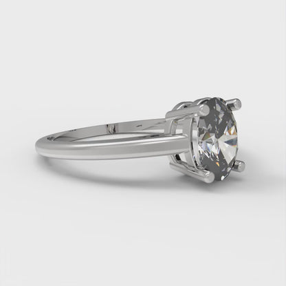 1 cttw Certified Moissanite Solitaire  Engagement Ring - Solid Gold (VVS1, D-F,Oval Cut,7x5mm)