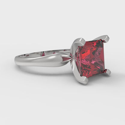 2.5 cttw Simulated Pink Tourmaline Solitaire  Engagement Ring - Solid Gold (Princess Cut,7.5mm)