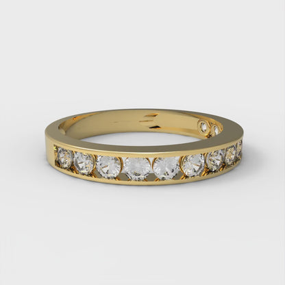 0.39 cttw Moissanite Round Cut Yellow Gold Eternity Wedding Band