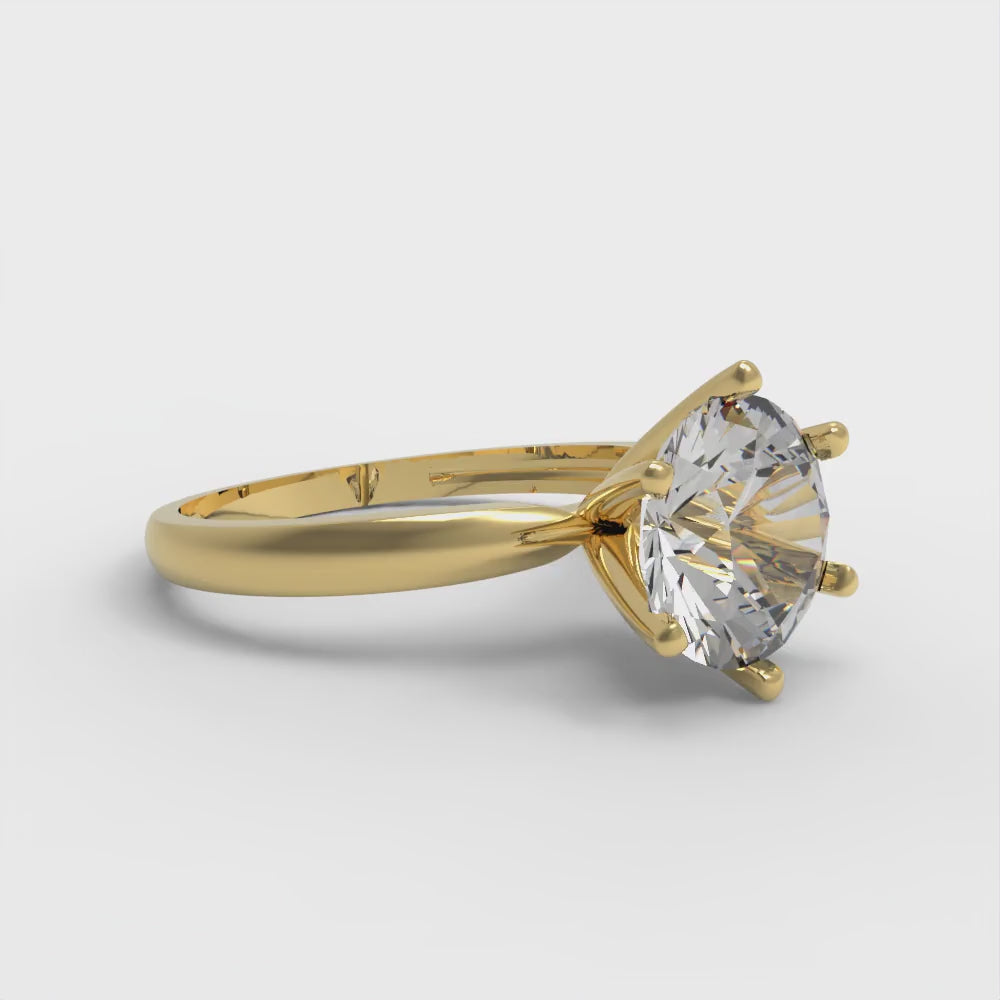 2 cttw Zirconia Simulated Diamond Solitaire  Engagement Ring - Solid Gold (VVS1, Round Cut,8.0mm)